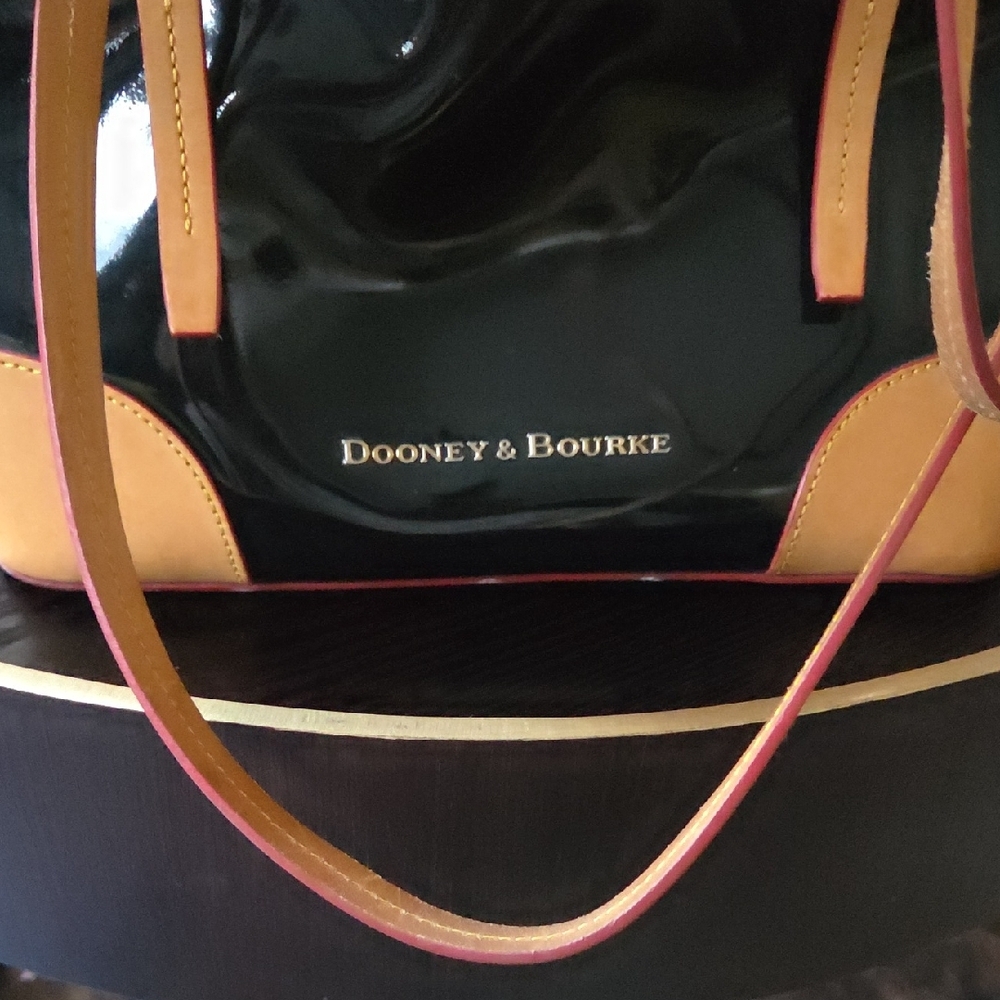 Dooney & Bourke Black and Tan Tote Bag - Picture 5 of 13